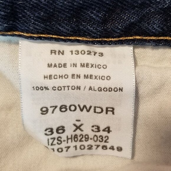 WRANGLER Heavyweight 5 Pocket Straight Leg Denim Jeans Blue Size 36 x 34 ~ 4529 - Picture 5 of 6